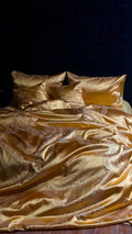 Jacquard & Cotton Sateen Bedding Set - Golden