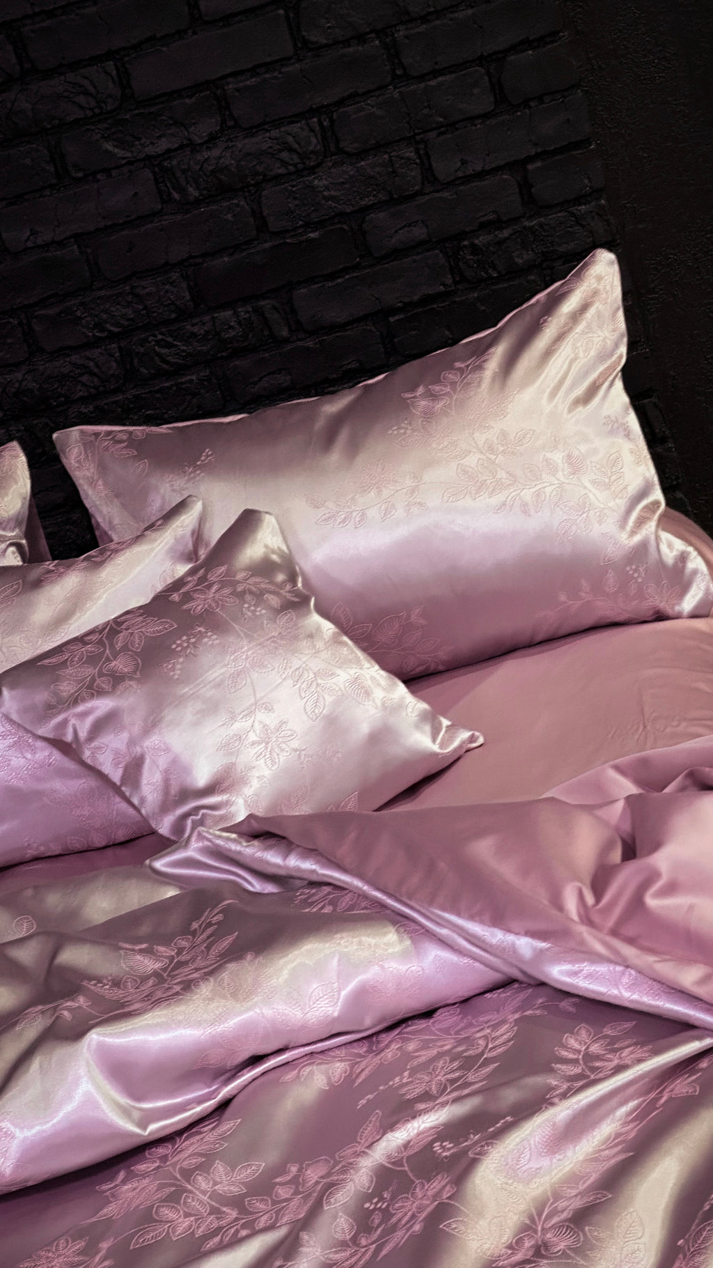 Jacquard & Cotton Sateen Bedding Set - Dusty Rose