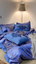 Jacquard & Cotton Sateen With Embroidery Bedding Set - Blue