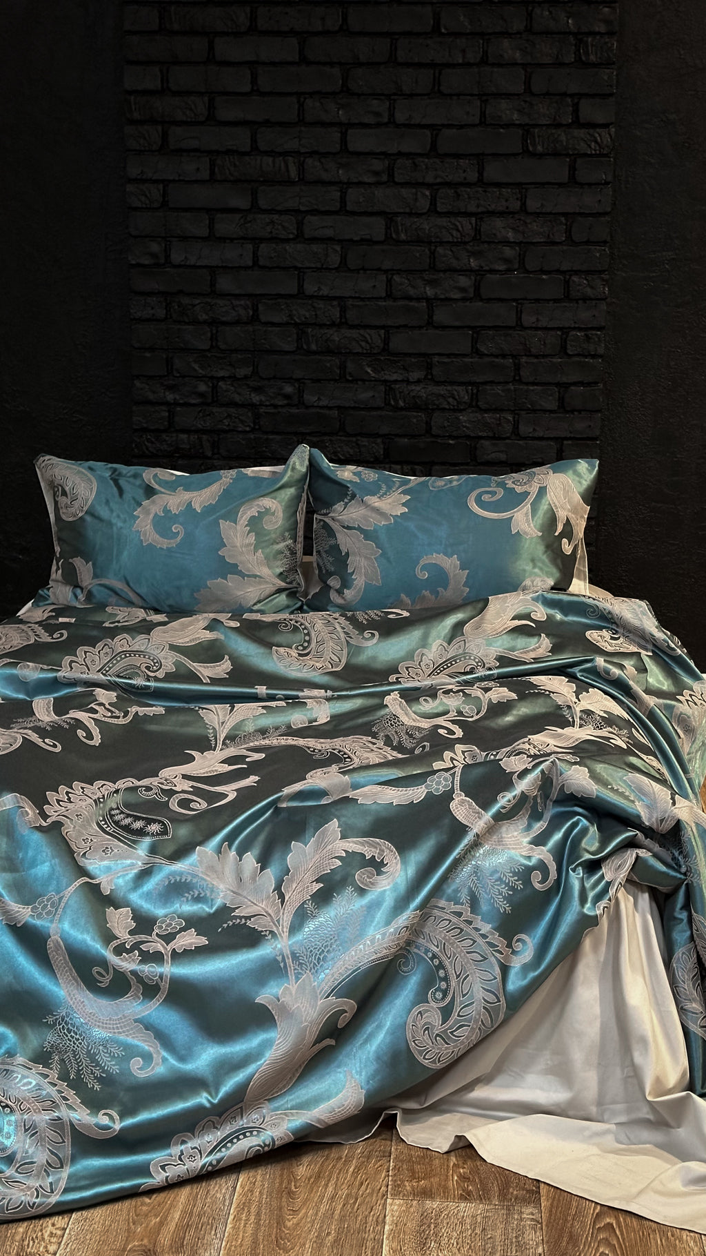 Jacquard & Cotton Sateen Bedding Set - Ocean
