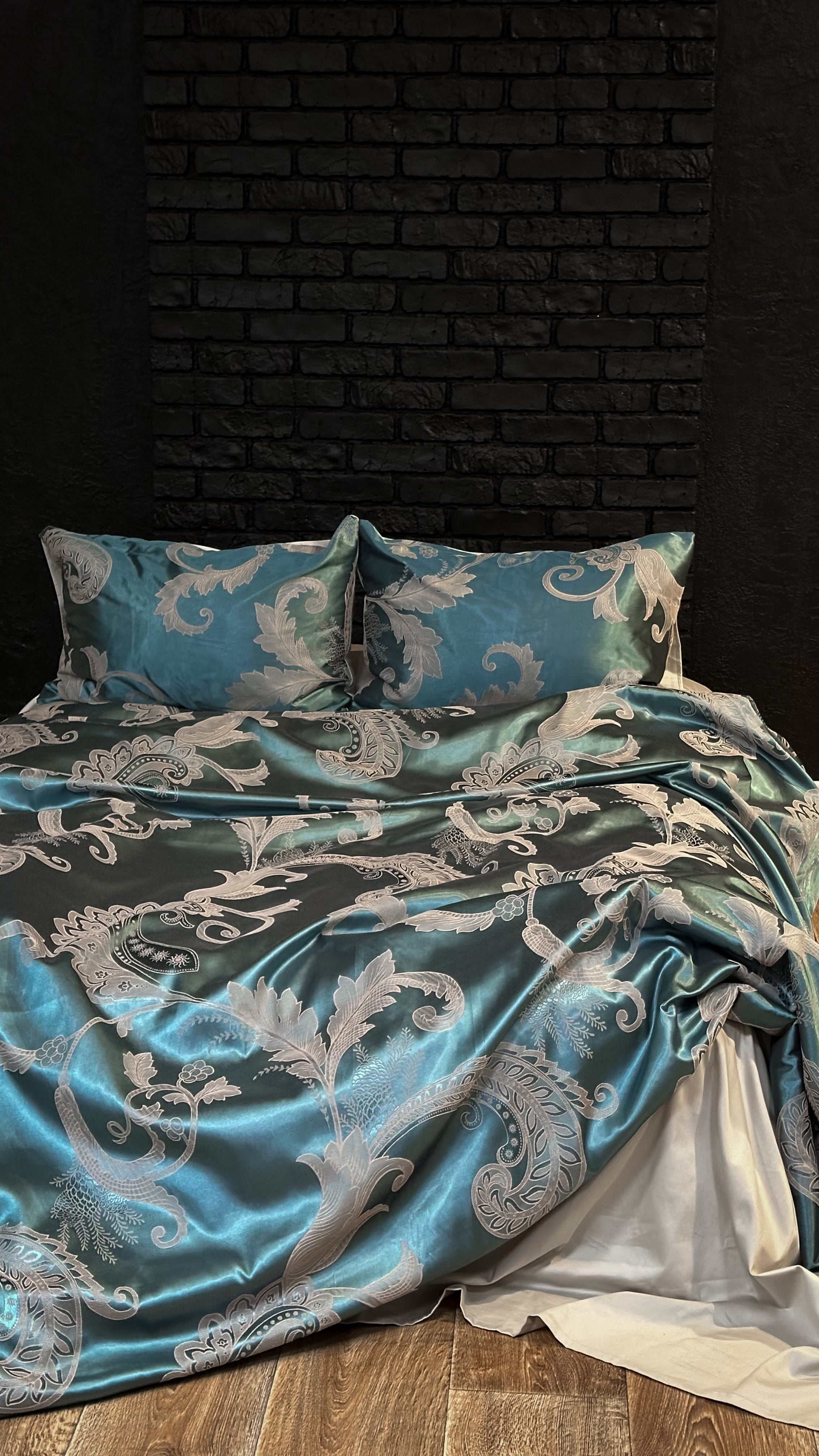 Jacquard & Cotton Sateen Bedding Set - Ocean