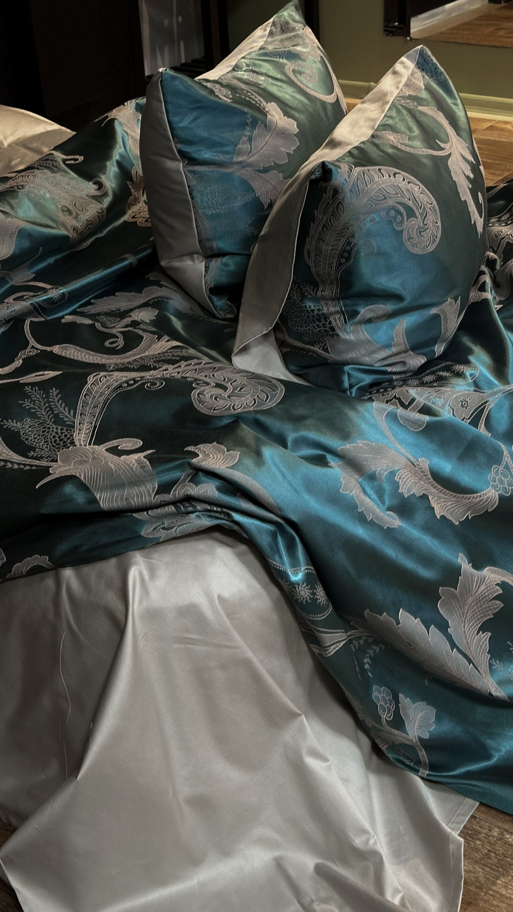 Jacquard & Cotton Sateen Bedding Set - Ocean