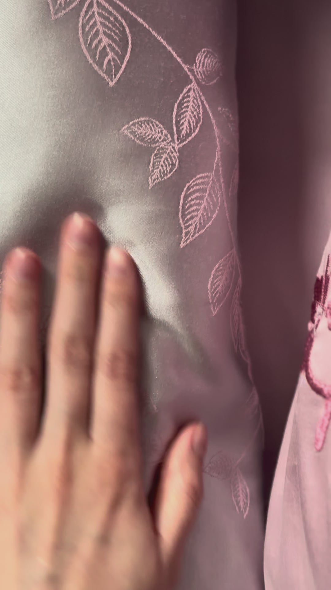 Jacquard & Cotton Sateen Bedding Set - Dusty Rose